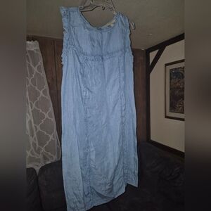 Light Blue Sleeveless Maxi Dress